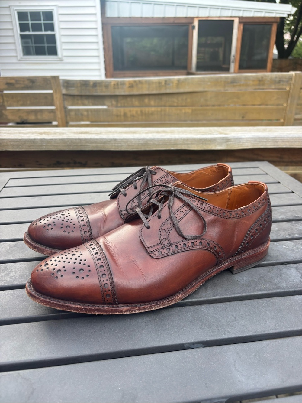 Allen Edmonds cap toe leather Oxford dress shoes men's size 12 E Rogue